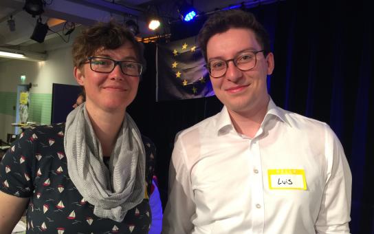 Luis Moßburger und Katrin Krumpholz, Teilnehmende von Coding da Vinci Süd 2019