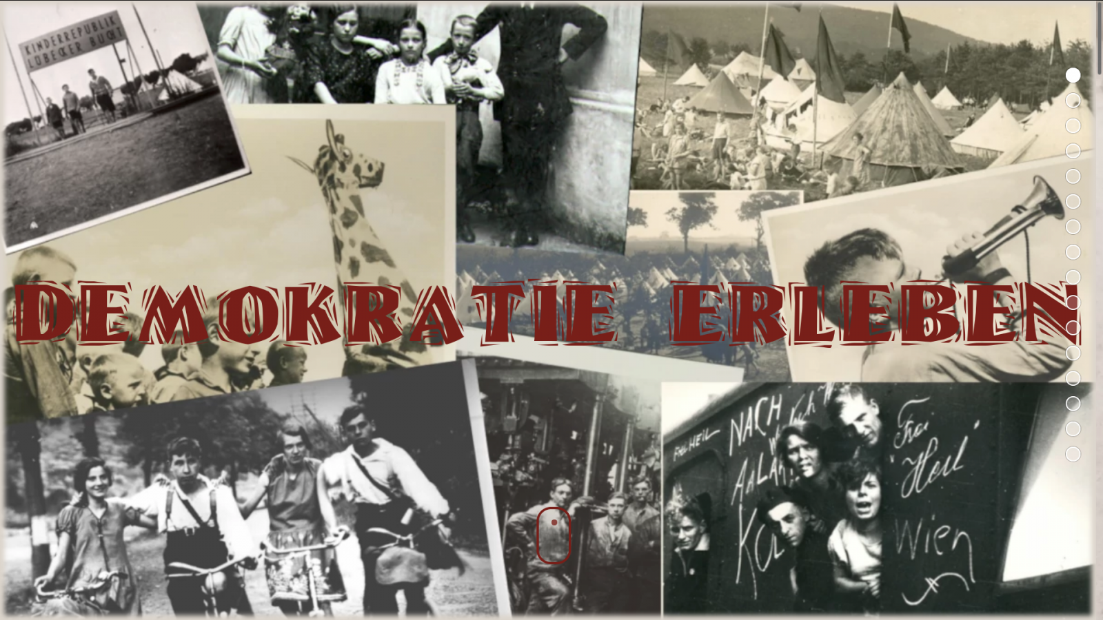 Collage aus historischen Aufnahmen einer Kinderrepublik
