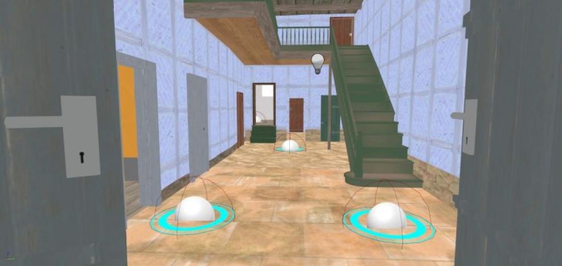 Screenshot einer Ansicht des neu gestalteten VR-Innenraums von Haus Blomberg