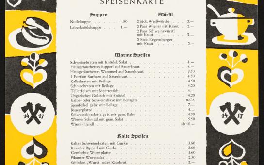 Ein Bild aus der Sammlung Münchner Speisekarten