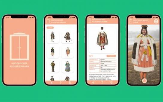 Screenshots der App "Historischer Kleiderschrank"